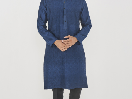 Gulzar Kurta Navy Hot on Sale