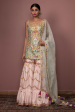 Blush Pink Chanderi Lehenga With Foil Resham Embroidery 1 Sale