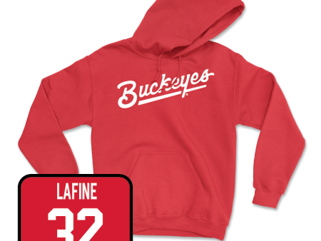 Red Baseball Script Hoodie  - Noah Lafine Online Sale